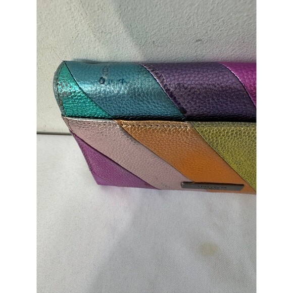 KURT GEIGER LONDON KENSINGTON WALLET ON CHAIN metallic leather preloved - Picture 5 of 12